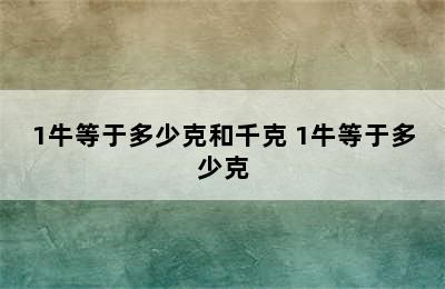 1牛等于多少克和千克 1牛等于多少克